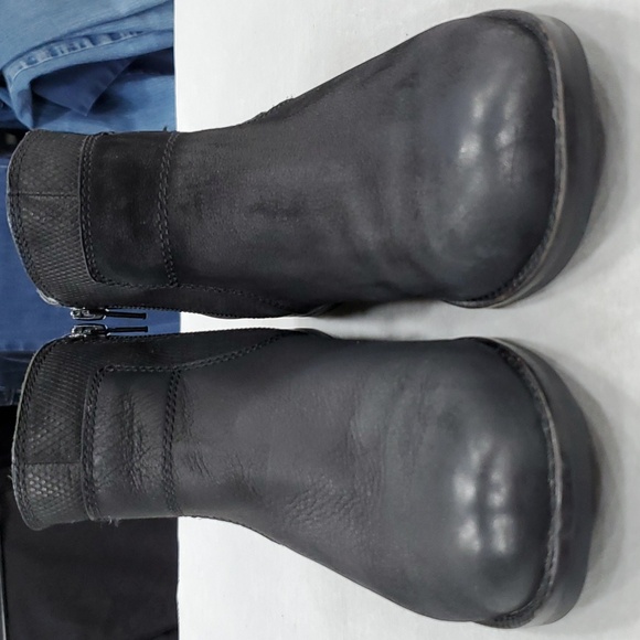 Abeo Yana booties women's 7N black Nubuck leather snake print detail buckle - Picture 4 of 11